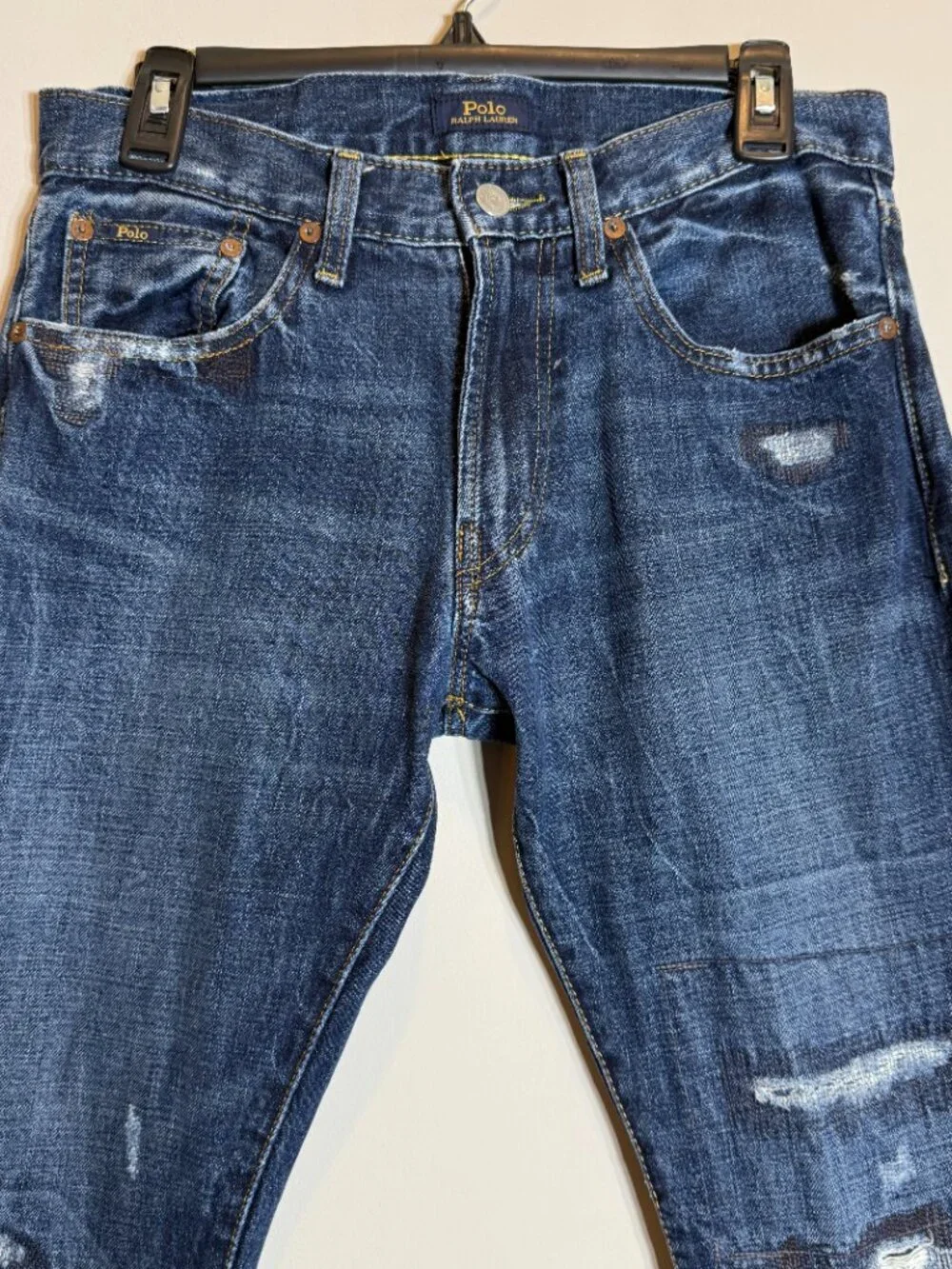 Polo Ralph Lauren The Sullivan Slim Distressed Denim Jeans Men's 29x30 Dark Wash